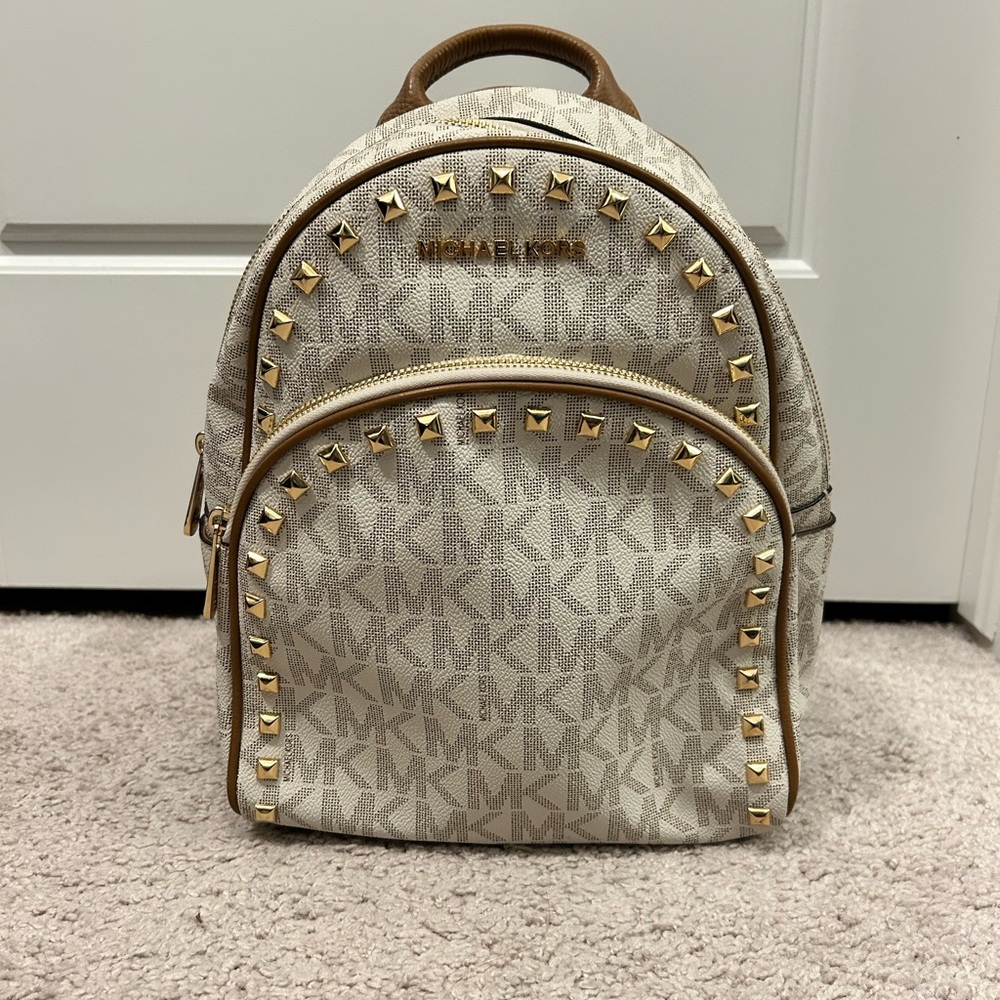 MICHAEL Michael Kors Beige and Gold Studded Backpack
